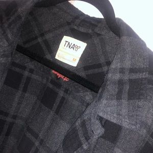 Oversized black & grey flannel